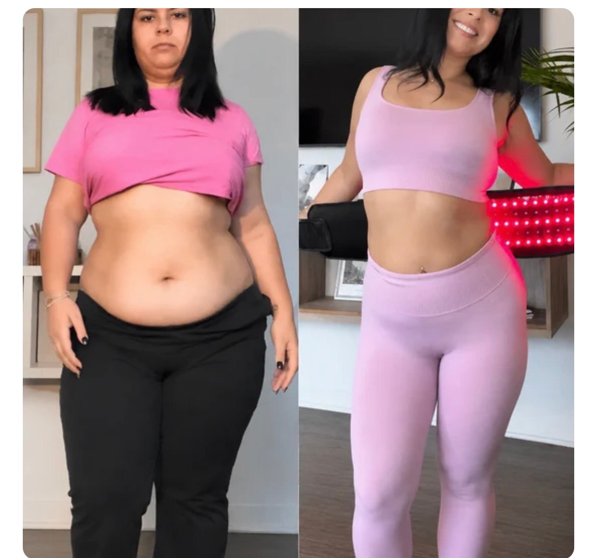 Customer-supplied before and after photo comparison